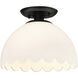 Dorinda 1 Light 12.25 inch Matte Black Semi-Flush Ceiling Light